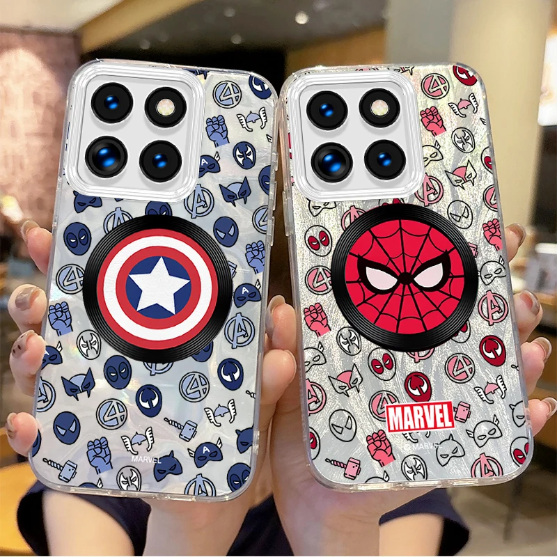 

Super Hero Spider-Man Thor Gradient Marvel Phone Case For Xiaomi Poco X6 X3 F6 M6 M4 Pro C61 13T 11 Lite Matte Phone Back Cover