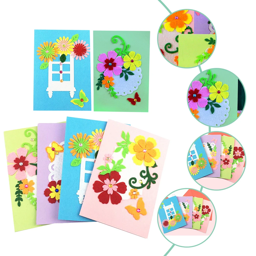

6 Pcs Gifts DIY Card Materials Making Kit Cards Holiday Handmade Greeting Craft Kits for Student