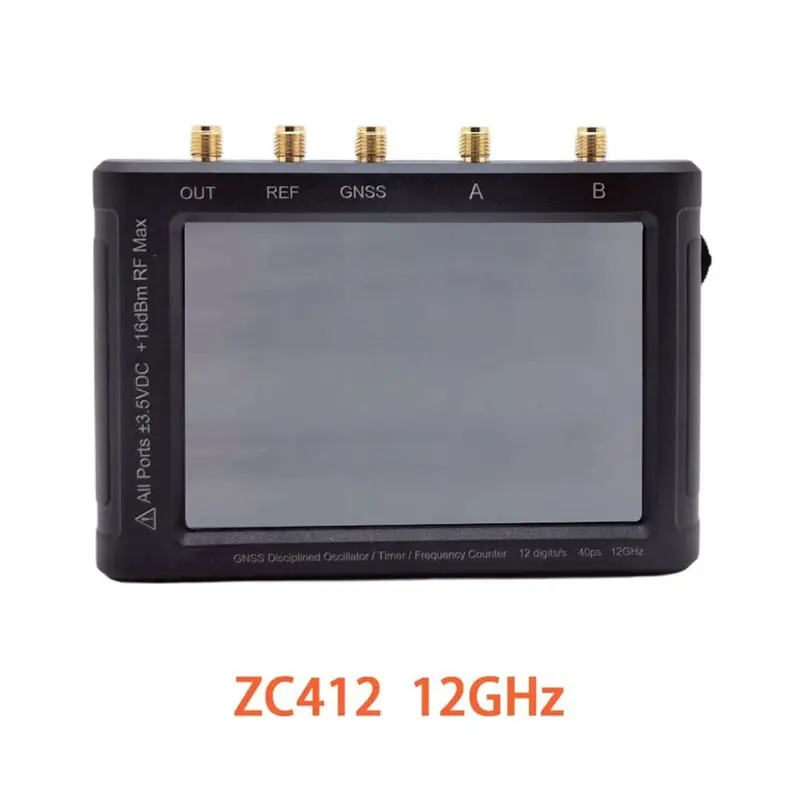 AB46-ZC412 12Ghz Frequency Counter, 4-Inch Tiny Frequency Analyzer Featuring Built-In GPSDO, 40Ps Dual Timer Resolution