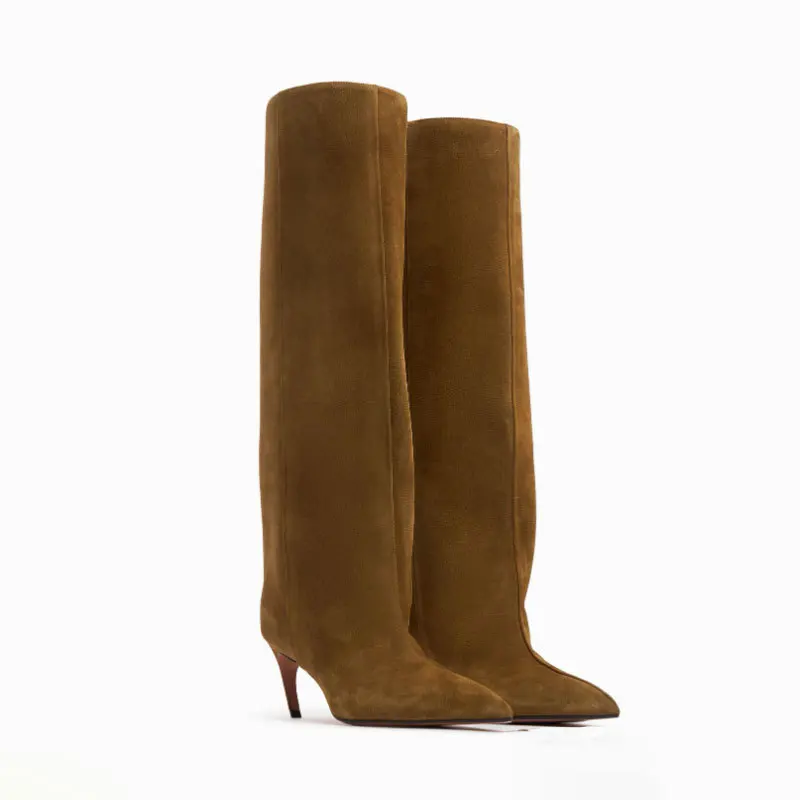 Women's Pointed-Toe Stiletto Ankle Boots with Premium Faux Leather Material Soft Cushioned Insole Trendy Winter Footwear