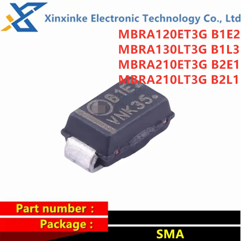 

50PCS MBRA120ET3G MBRA130LT3G MBRA210ET3G MBRA210LT3G Marking：B1E2 B1L3 B2E1 B2L1 Schottky Diode