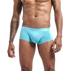 JOCKMAIL Fashion Sexy Ice Silk Men's Underwear Summer Ultra-thin Boxer Briefs Breathable Microfiber Male Swim Trunks Shorts