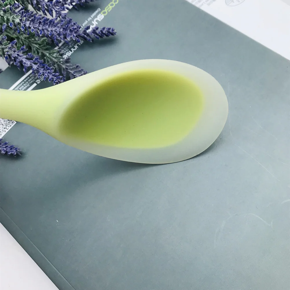 

2pcs Silicon Rice Spoon Green Lightweight Non-Stick Serving Scoop For Cookware Kitchen Utensil Tableware Creative Flatware