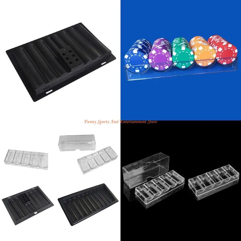 

C4DE прозрачный акриловый покерный лоток чип -лоток прозрачные покерные лотки для чипсов для стандартного размера подносов, из