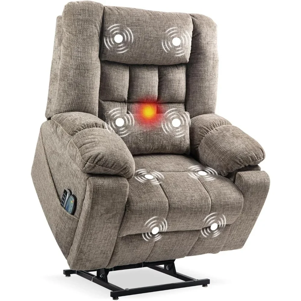 

Power Lift Recliner Chair for Elderly with Massage and Heat, 4-Motor Adjustable Headrest, Backrest, Lumbar and Footrest