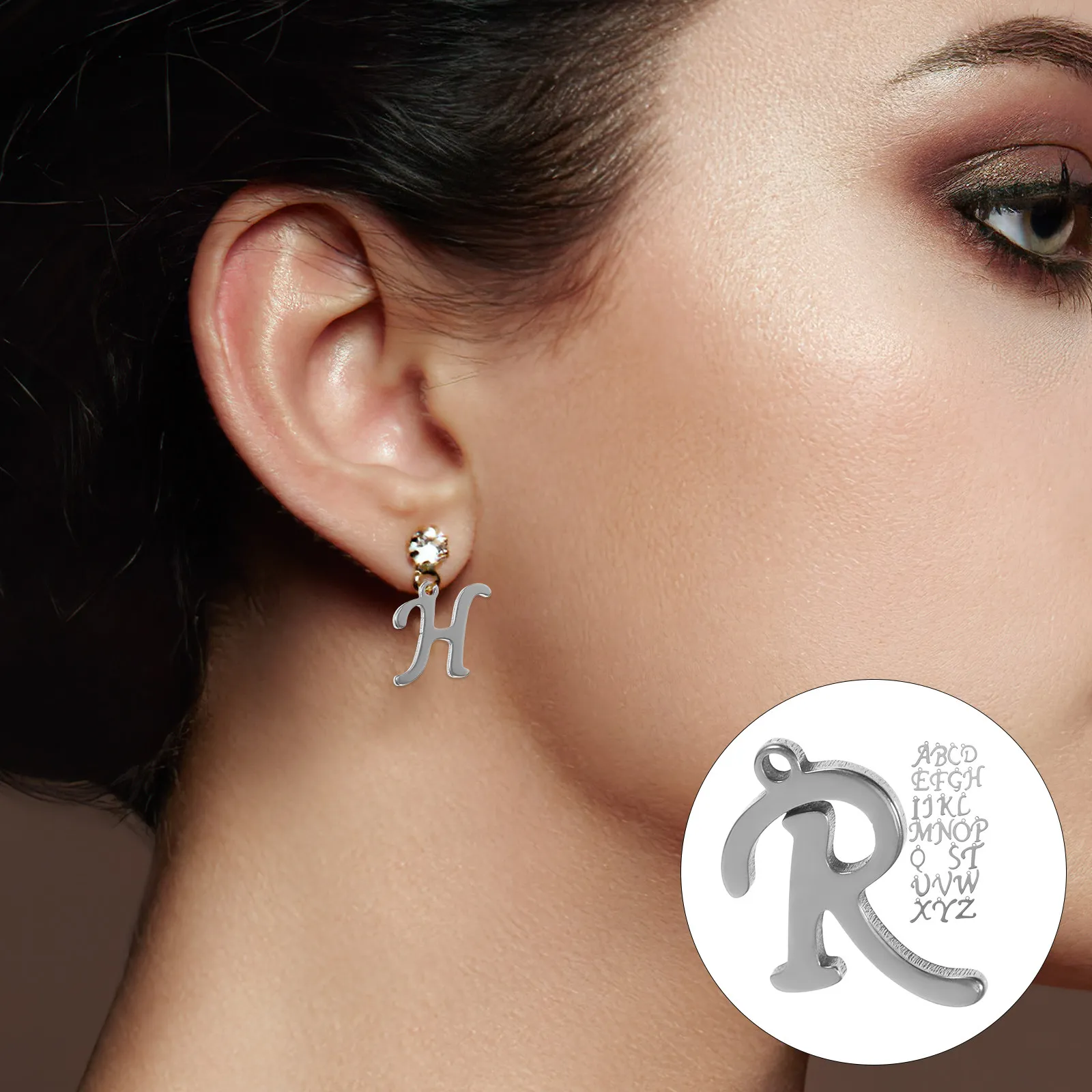 

26 шт. металлических подвесок-букв из нержавеющей стали для изготовления украшений своими руками: ожерелий, браслетов, поделок