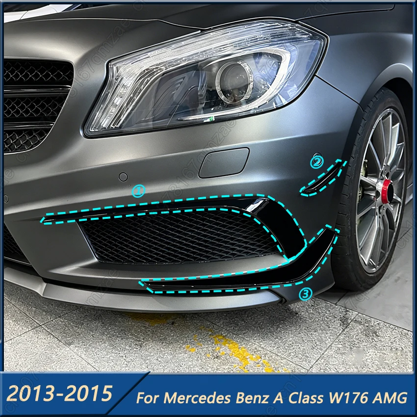 

Front Bumper Air Vent Trim For Mercedes Benz A Class W176 AMG A180 A200 A250 A45 Sport 2013-2015 Intake Frame Spoiler Splitter