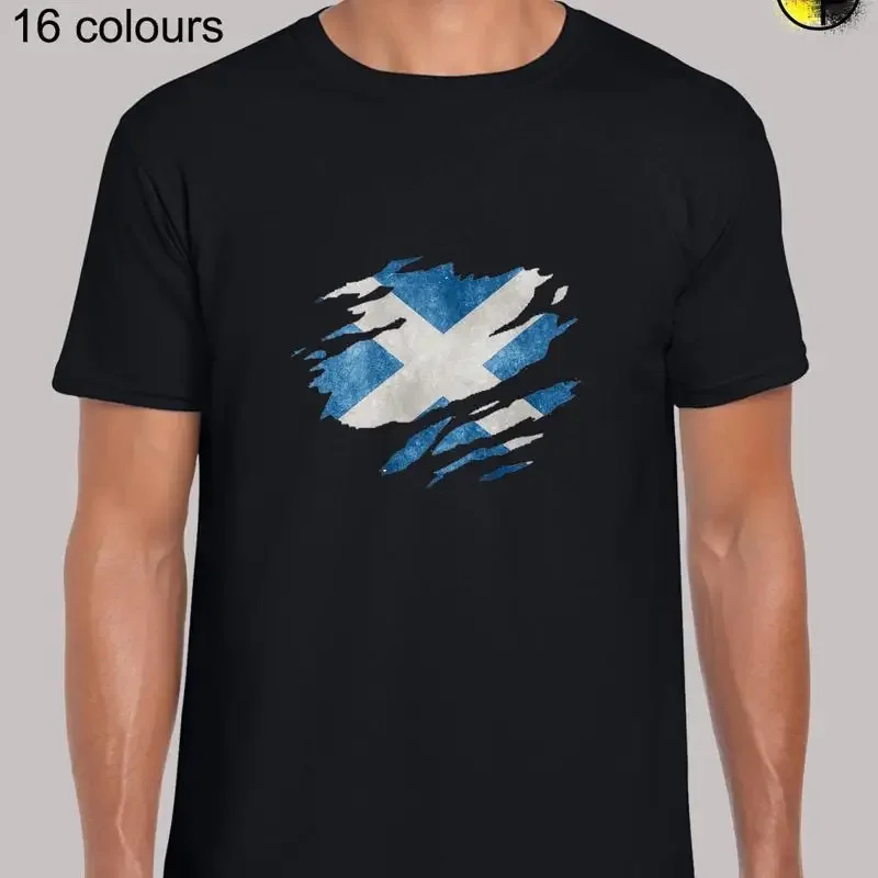 Scotland Flag Slash Novelty Scottish Fan Regular Fit T Shirt Top TShirt Tee Men
