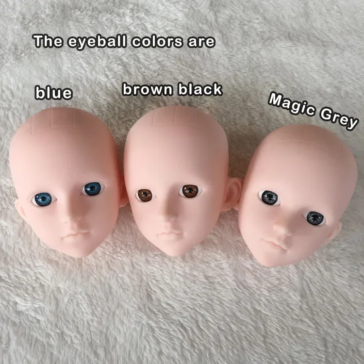 4 Distraction Doll 3D Eye Flat Head No Makeup Bald Head BJD SD Makeup Head for 1/4 Doll