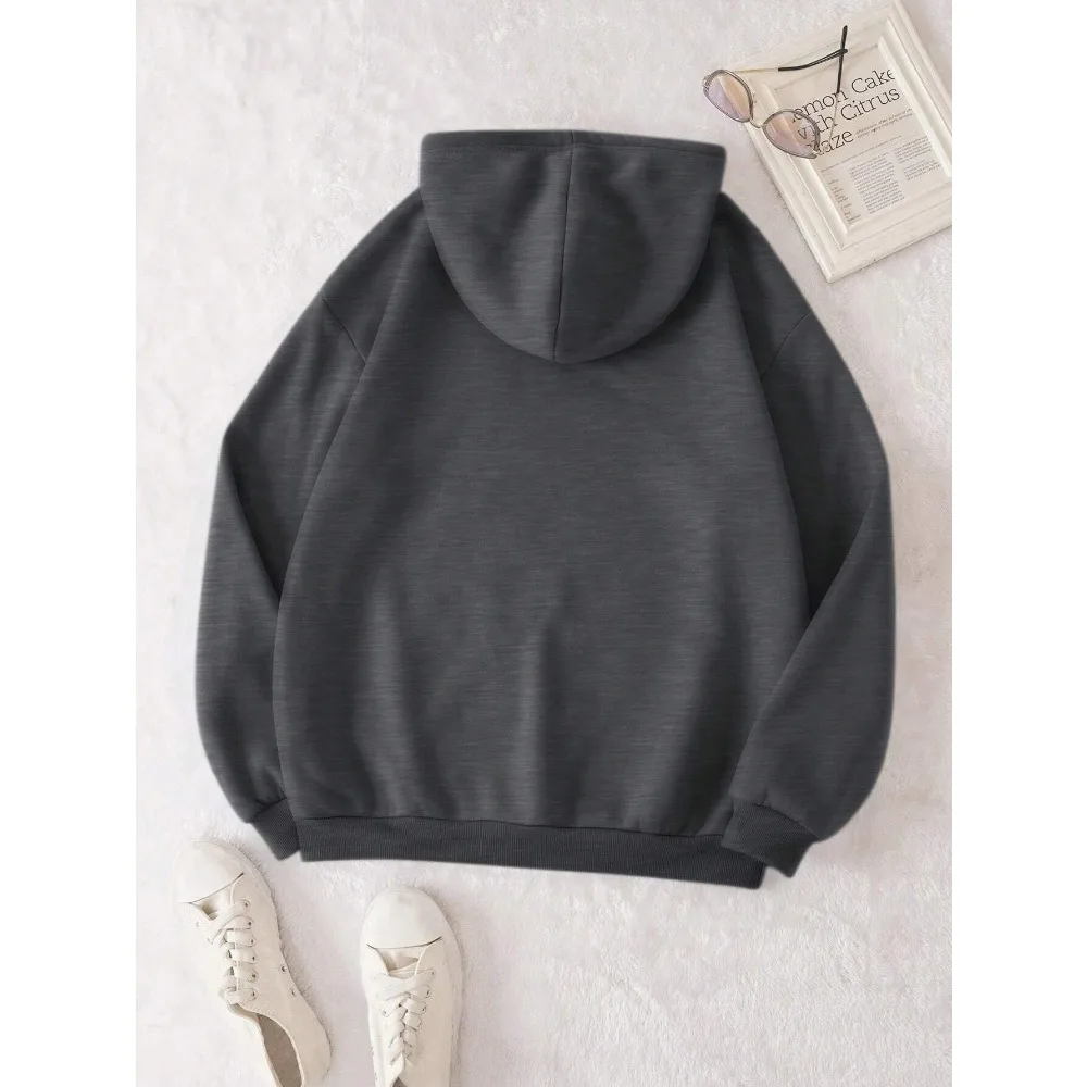 Autumn and Winter Women\'s Hooded Sweatshirt Pure Cotton Luxury Brand Slogan Character Printed Oversized Street Jumper Blackpink