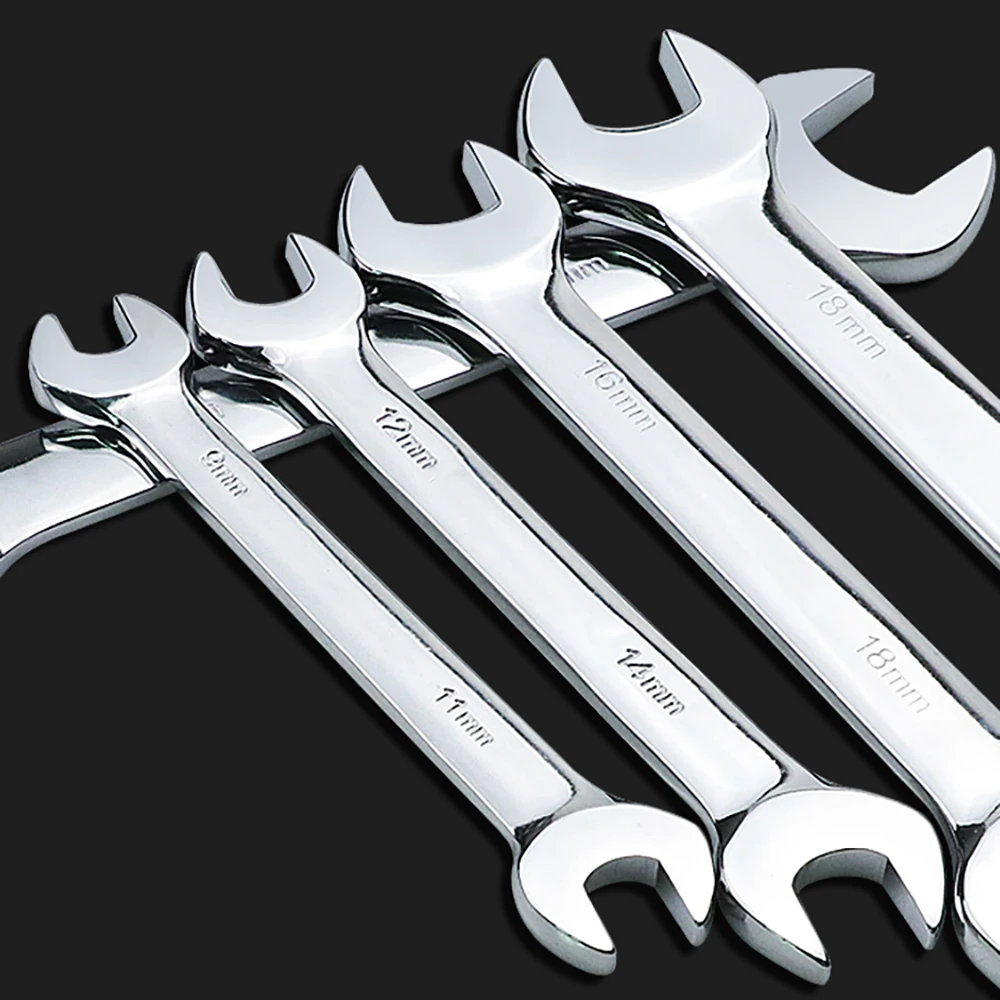 Open End Wrench Tool 5.5-24mm Multi-function Mirror Dual Headed Spanner Set for Hex Nuts Bicycle Car Repair Hand Tools