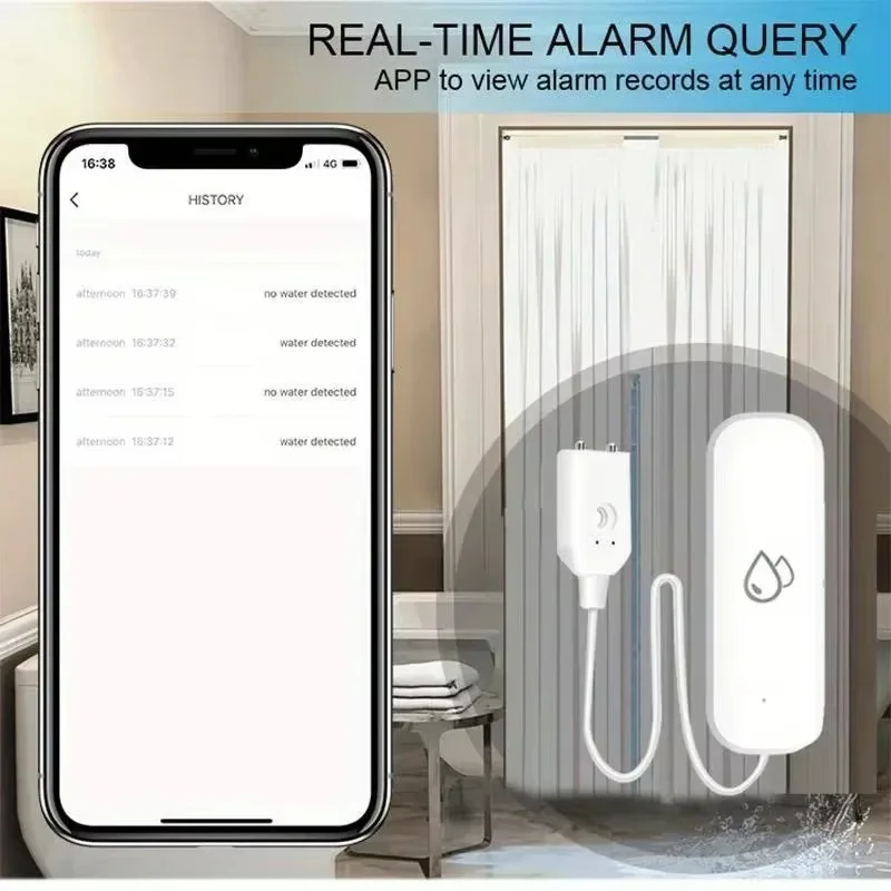Picture 4: Graffiti WiFi wireless intelligent water level sensor, kitchen bathroom water leakage detection and alarm