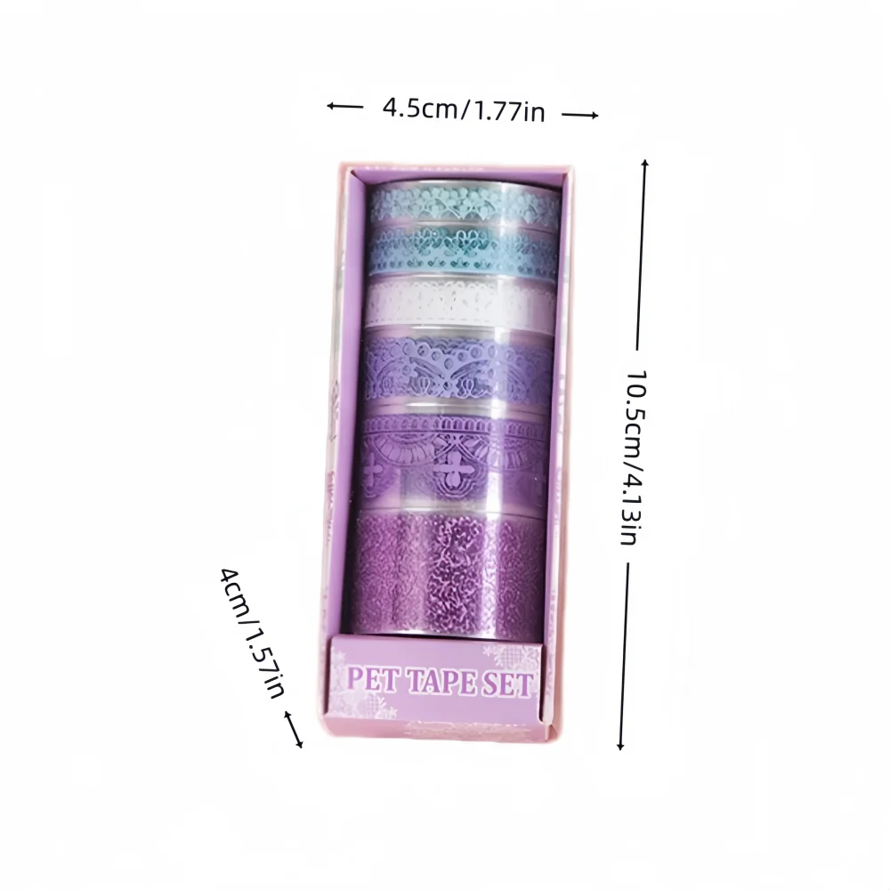 Contain Random Items, 5/20/60 Rolls, Pastel Lace PET Washi Tape Set, Sweet Floral & Lace Decorative Tape for Journal view 3