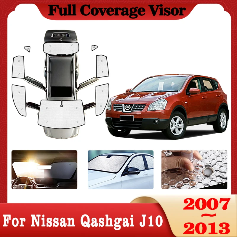 

Защита окон автомобиля с защитой от ультрафиолета для Nissan Qashqai J10 2007 ~ 2013 2010 2008 2009 2010, автомобильные аксессуары, козырек от солнца, боковое окно