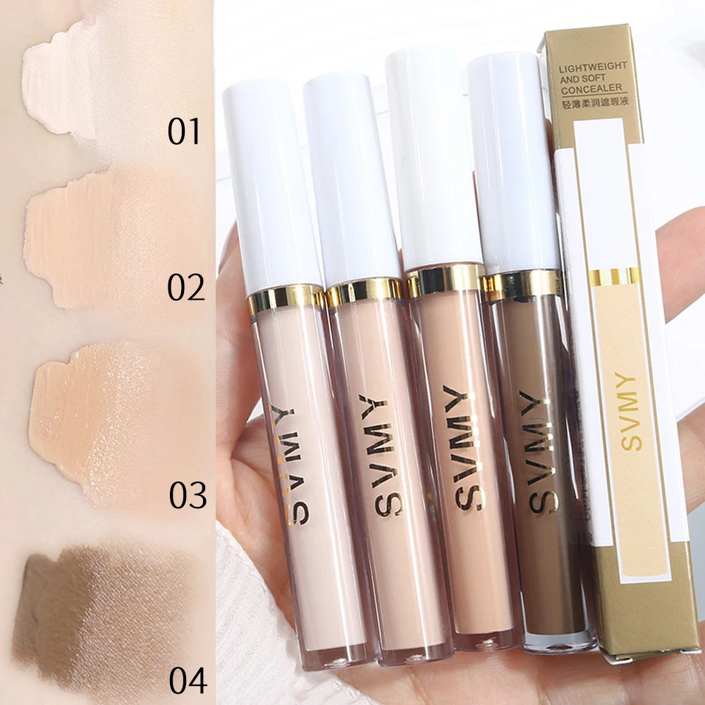Corrector de piel líquido, corrector de ojeras, corrector duradero de alta cobertura debajo de los ojos, cosméticos, Maquillaje facial