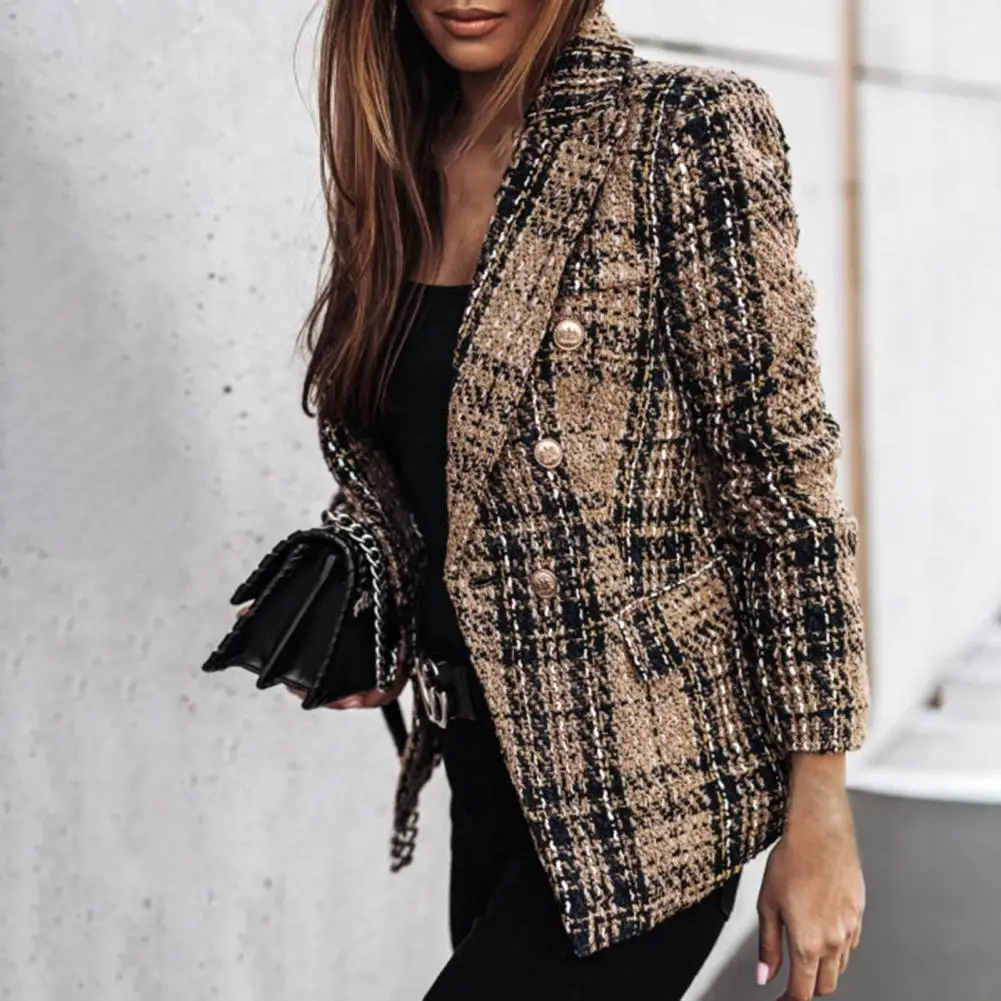 Practical Lady Coat Formal Lapel Slim Fit Trendy Classic Lady Blazer  Lady Blazer Anti-wrinkle