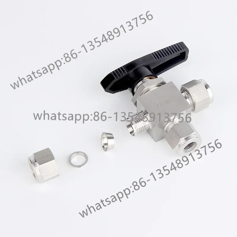 316 three-way ball valve stainless steel sleeve joint factory direct sales