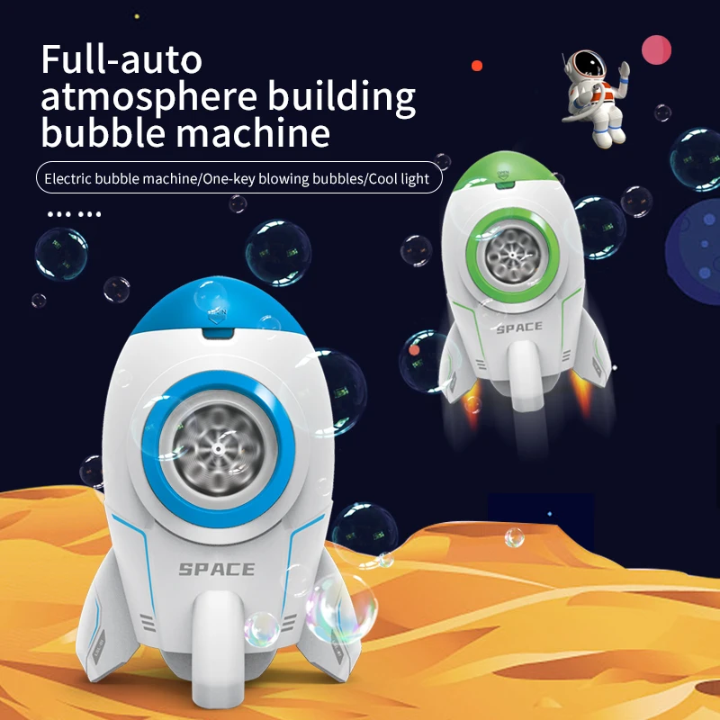 JET Rocket Bubble Machine Astronaut Bubble Gun Electric Toys for Kids Wedding Outdoor Party Toy Children's Day Birthday Gifts