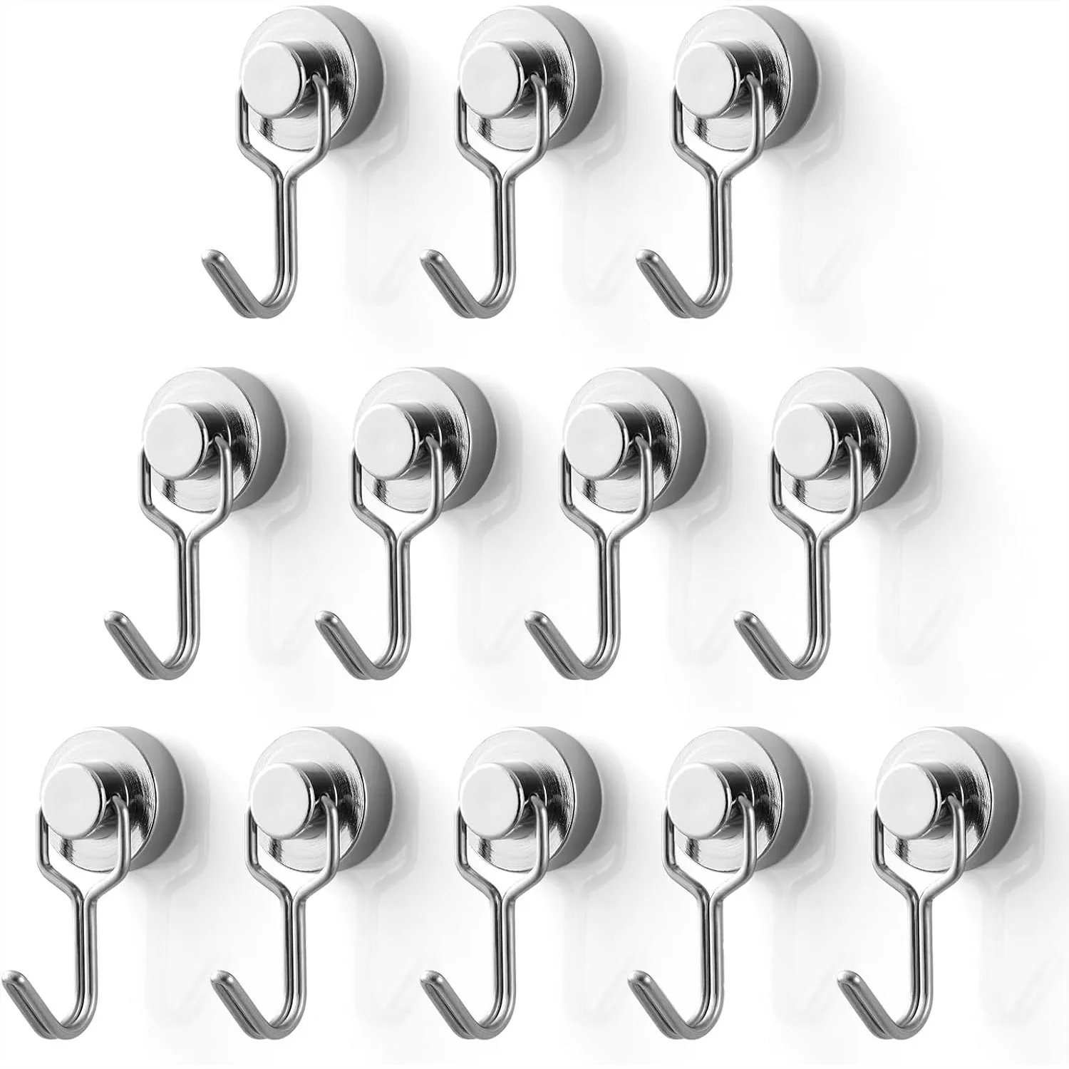 Mini Magnetic Hooks, Strong Neodymium Magnet with Hook, Heavy Duty Small Metal Hanging Hook Max Load 19 lbs for Kitchen Fridge