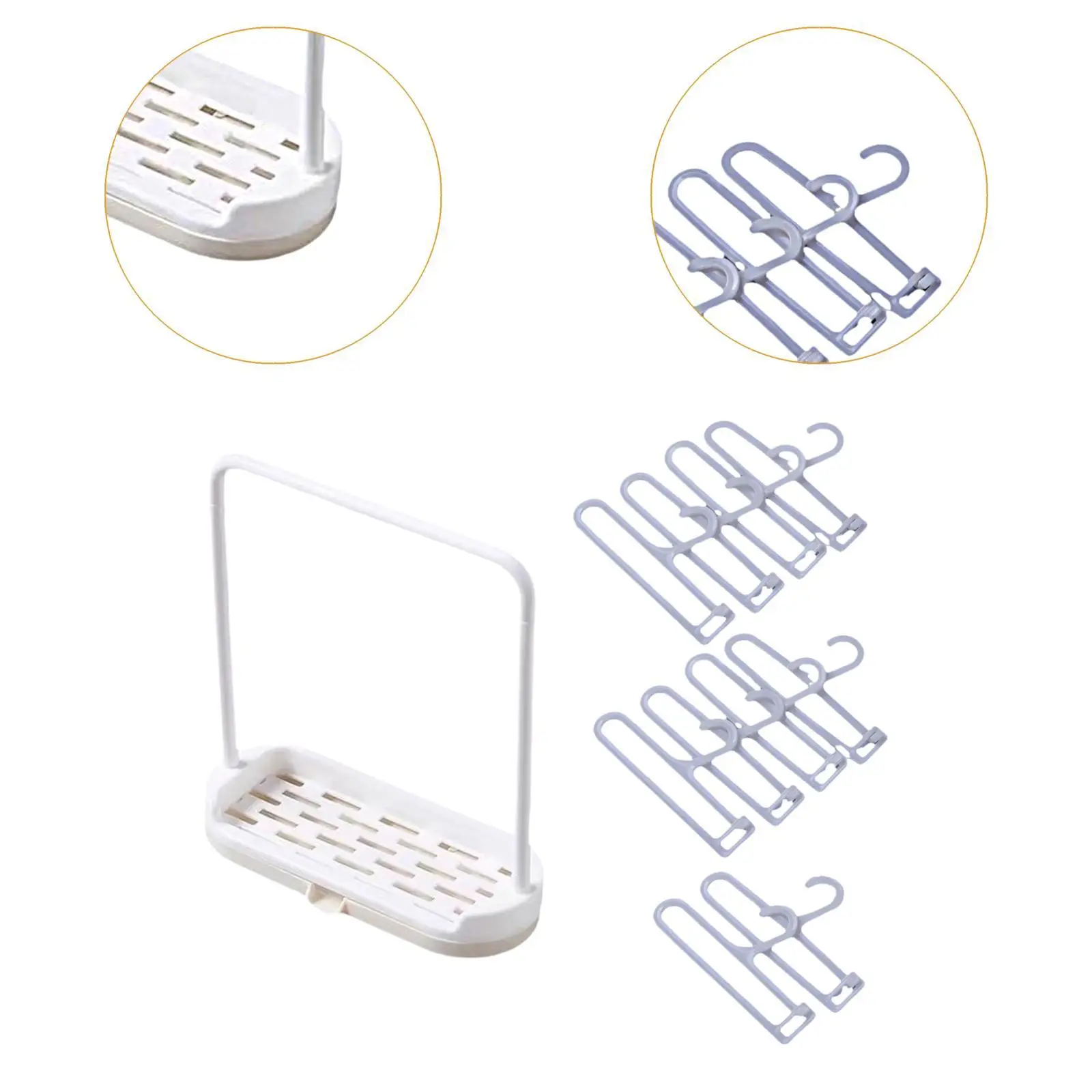 Appendiabiti in miniatura Scaffale portaoggetti Espositore per mobili in miniatura 10 grucce