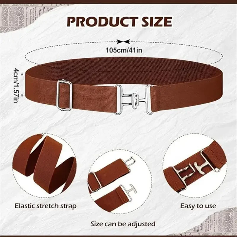 Unisex Elastic Riding Belt Shark Buckle Designs Comfortable And Secure Waistband For Equestrian Sport And Casual Wear