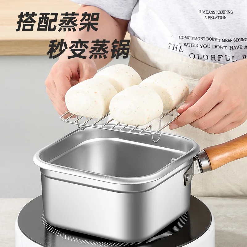 new design detachable handle portable multipurpose nonstick camp food container camping steamer cooking frying pot cookware