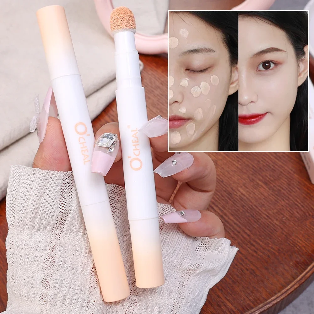 Luchtkussen Concealer Pen Pluizige Zachte Spons Kop Vloeibare Concealer Crème Waterdichte Blijvende Cover Acne Spot Donkere Kringen Make-Up