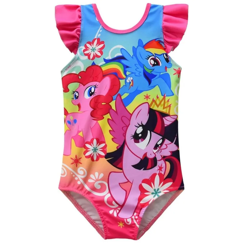 My Little Pony Leuke Cartoon Kinderbadmode Surfkleding Creatieve Meisjes Grote Kinderen Strandkleding uit één stuk Vakantiecadeau Kawaii