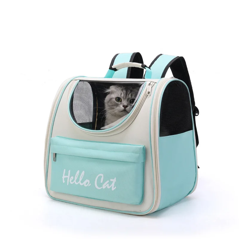 Sac à dos transparent en tissu Oxford pour animaux de compagnie, sac à main pour chat, sac de transport pour chiot et chien, sac de sécurité portable en tulle respirant, sortie