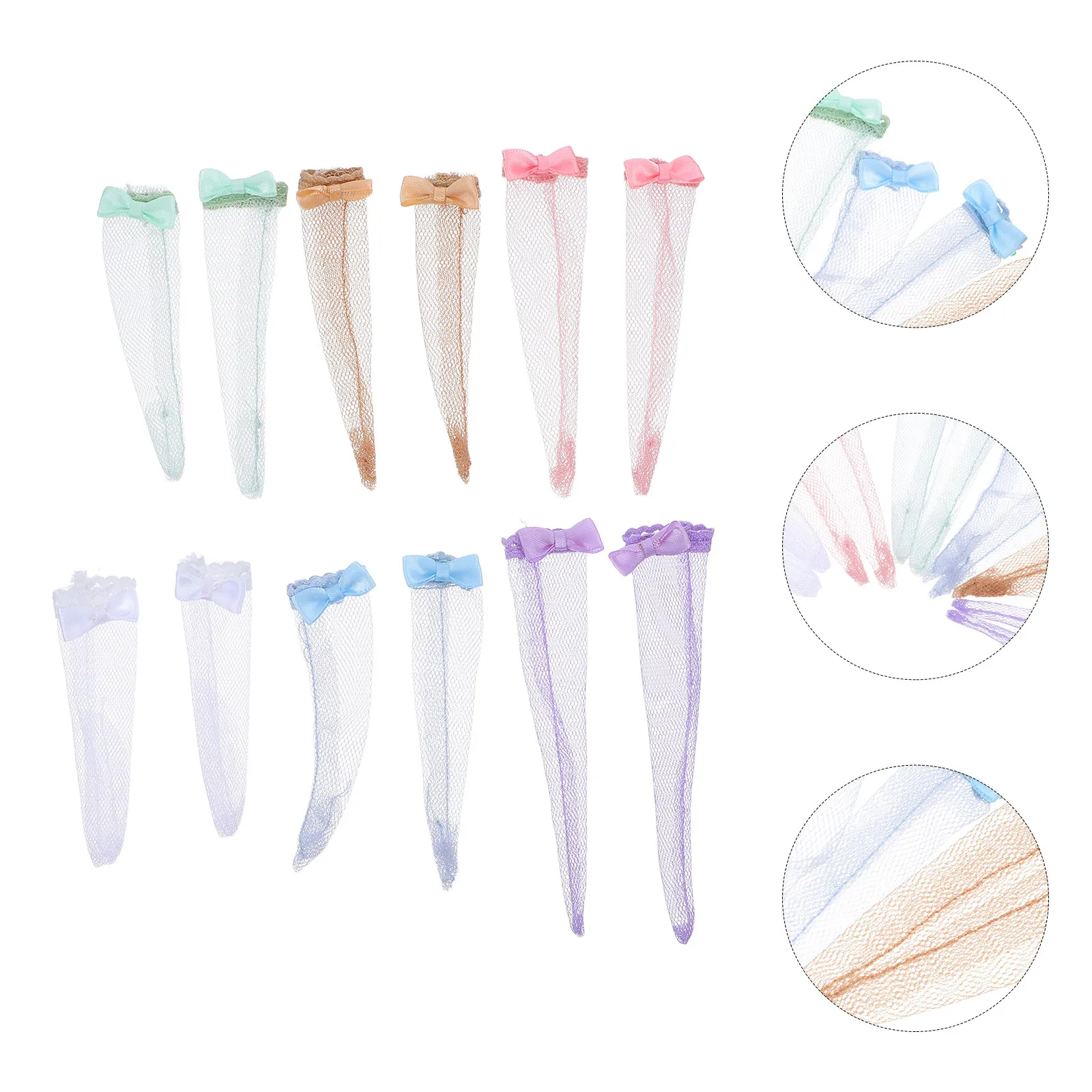 

6 шт. элегантных кружевных чулок длиной 30 см с модным цветочным узором, мягкие, дышащие, для креативного стиля, нарядные, для Рождества, повседневные, для творчества своими руками