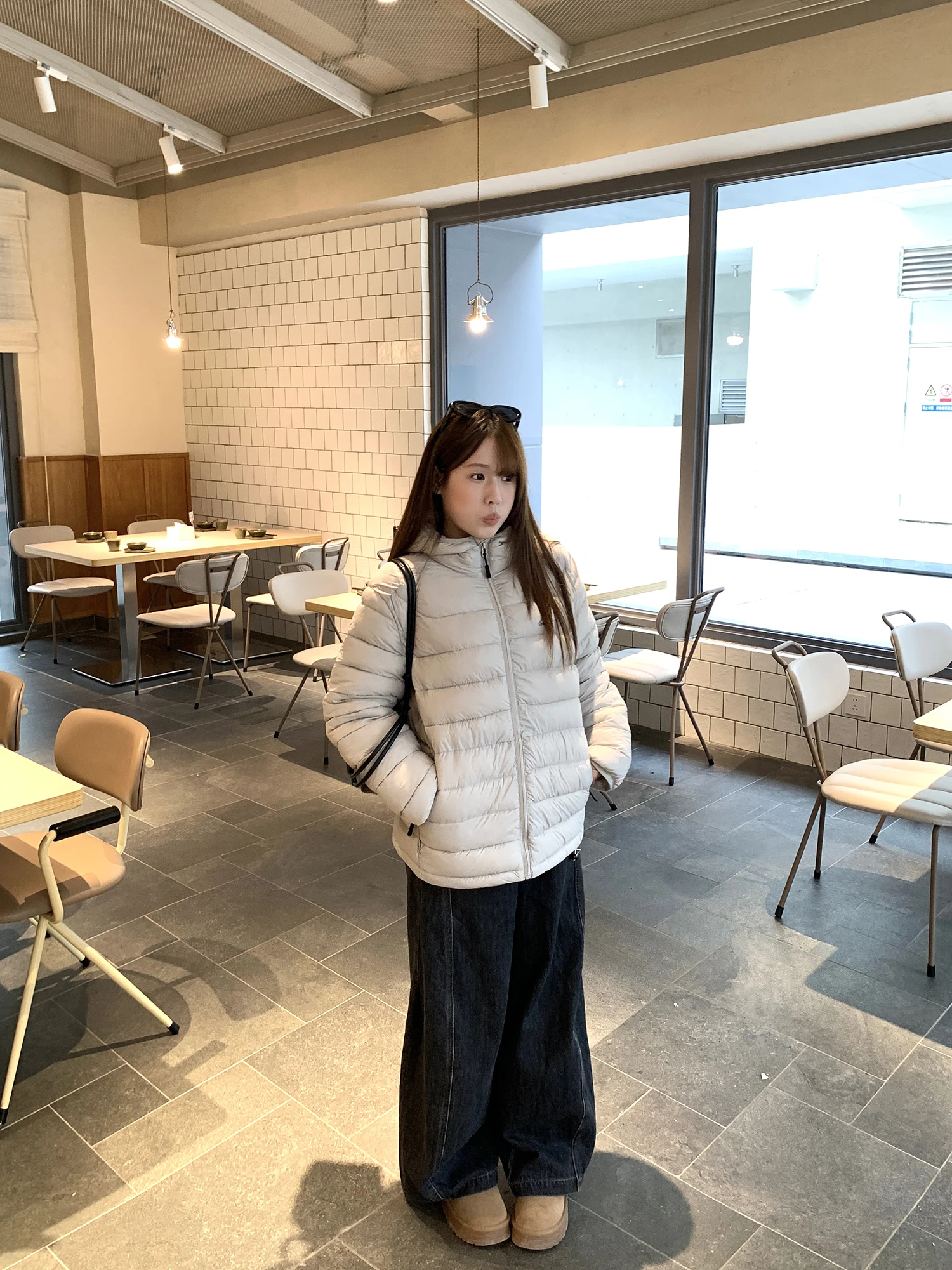 

Pepe Home Korean Sle Hooded Thiened Cotton Jaet Women's Winter Casual Bread Warmth Outerwear Regular Sve Long Zipper