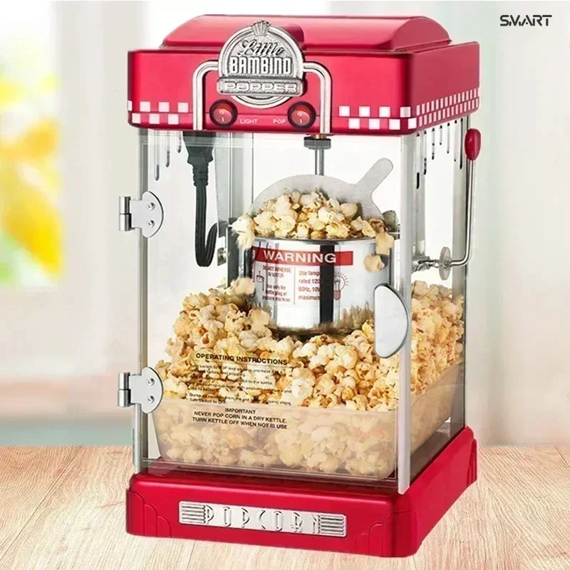 304 Stainless Steel Body Automatic Electric Heating Popcorn Machine.  Home Use. Mini Popcorn Maker,commercial
