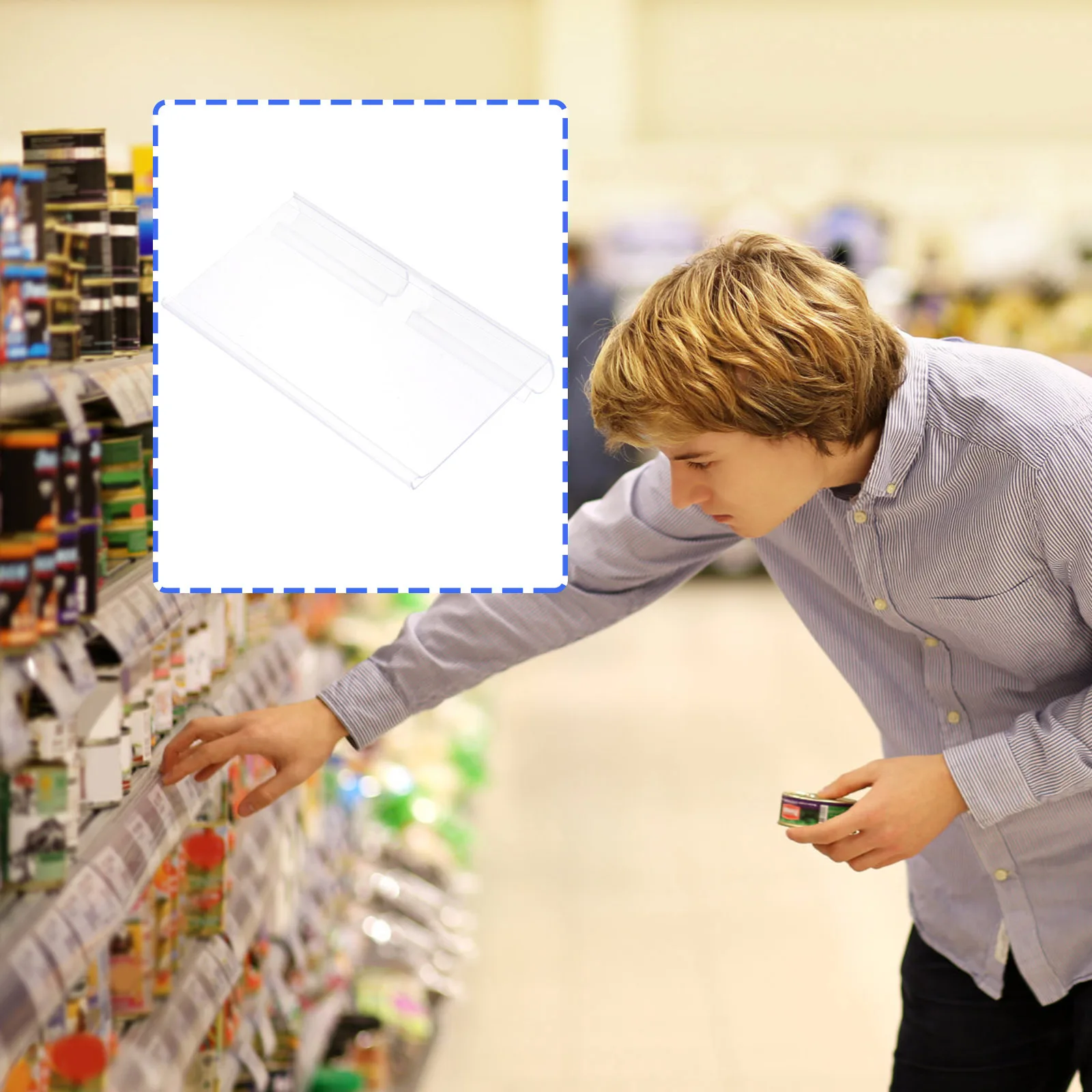 

100Pcs Long Lasting PVC Label Holders Supermarket Shop Retail Price Display Wire Shelf Merchandise Sign Shop Label Holders