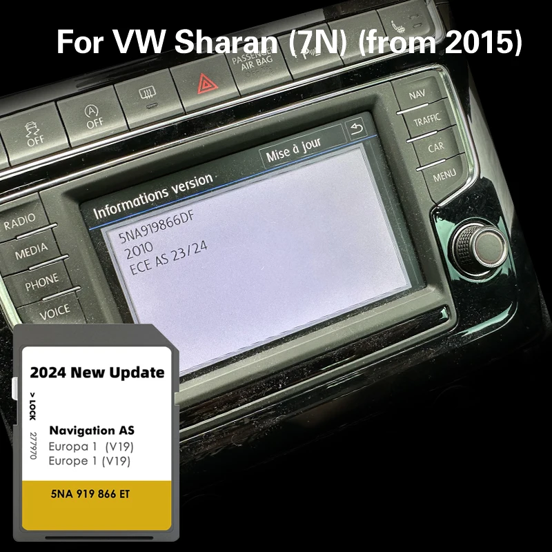 for VW Sharan 7N From 2015 Update AS V19 Map Gps System Navigation SD 32GB Card