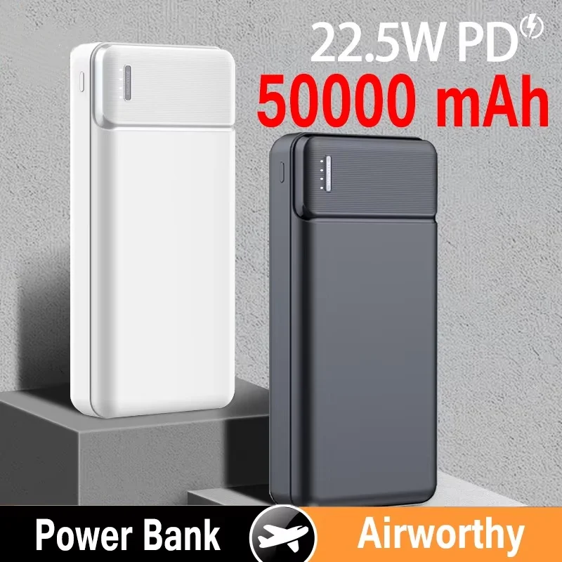 

Портативный внешний аккумулятор Power Bank 120W 50000mAh с быстрой зарядкой, высокой емкостью для iPhone и Samsung