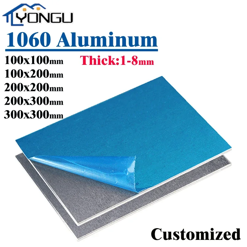 1060 Placa de hoja de aluminio Ancho 100 200 300 mm Espesor 1 mm 2 mm 3 mm 4 mm 5 mm