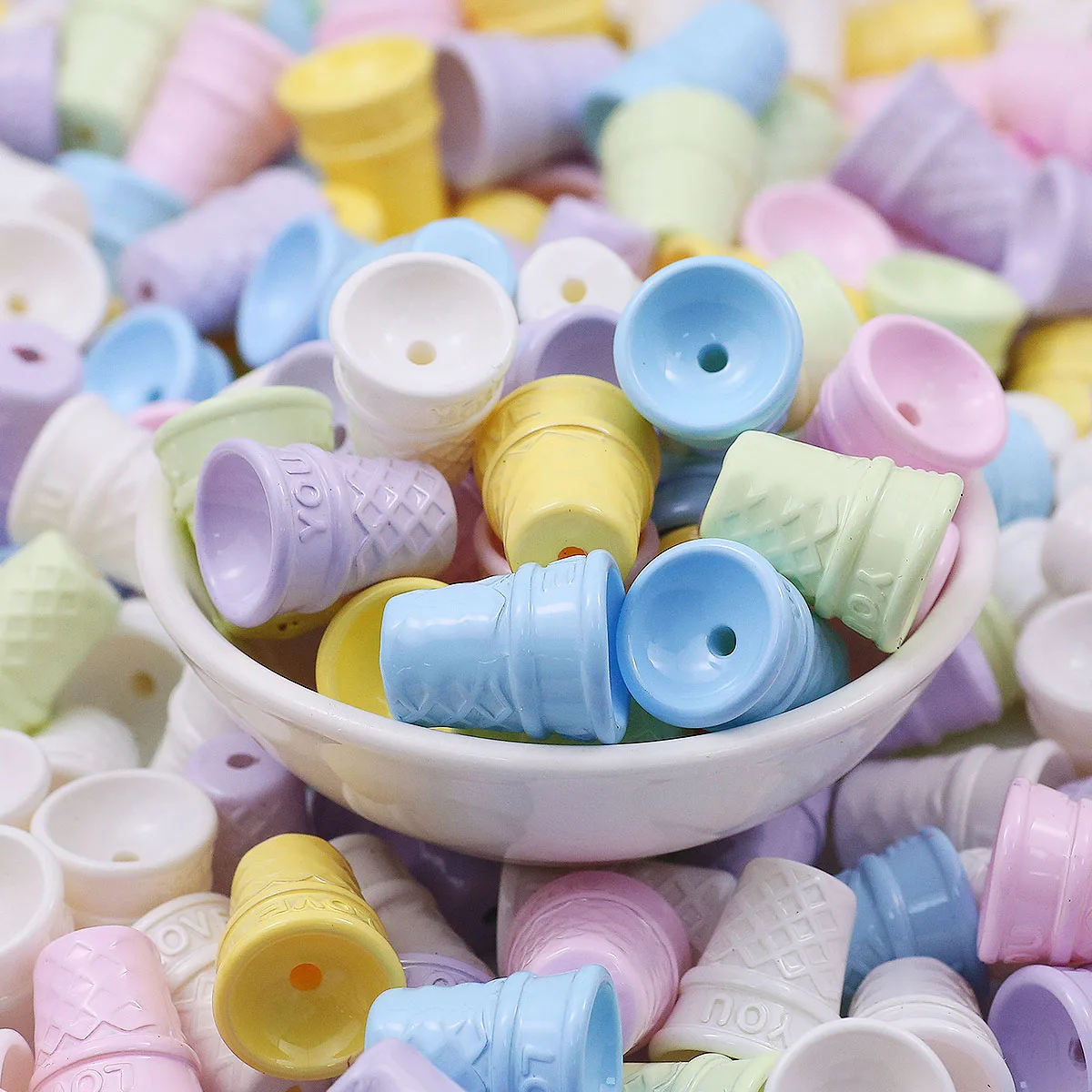 16×19mm Light Colorful Ice Cream Cones Bead Baking Lacquer Spacers Loose Beads For Jewelry Bracelets DIY Phone Chains Accessorie