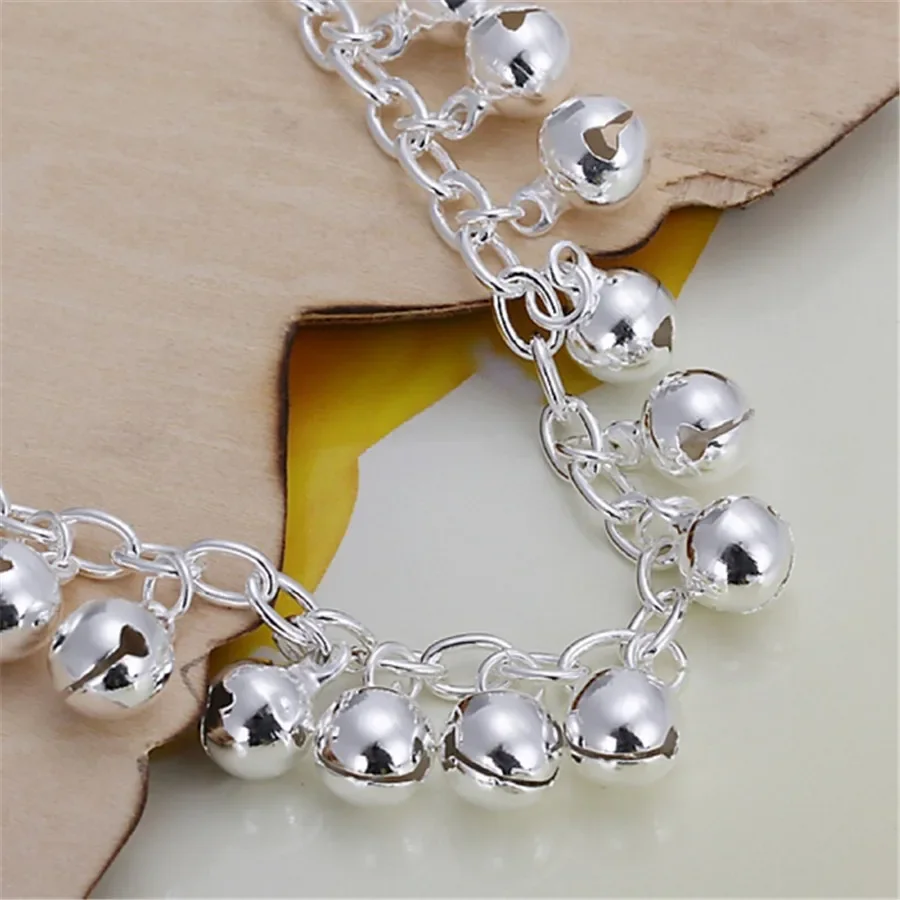 925Lovely Bell Silver Color Bracelets New Listings High 925quality Fashion Jewelry Christmas Gifts