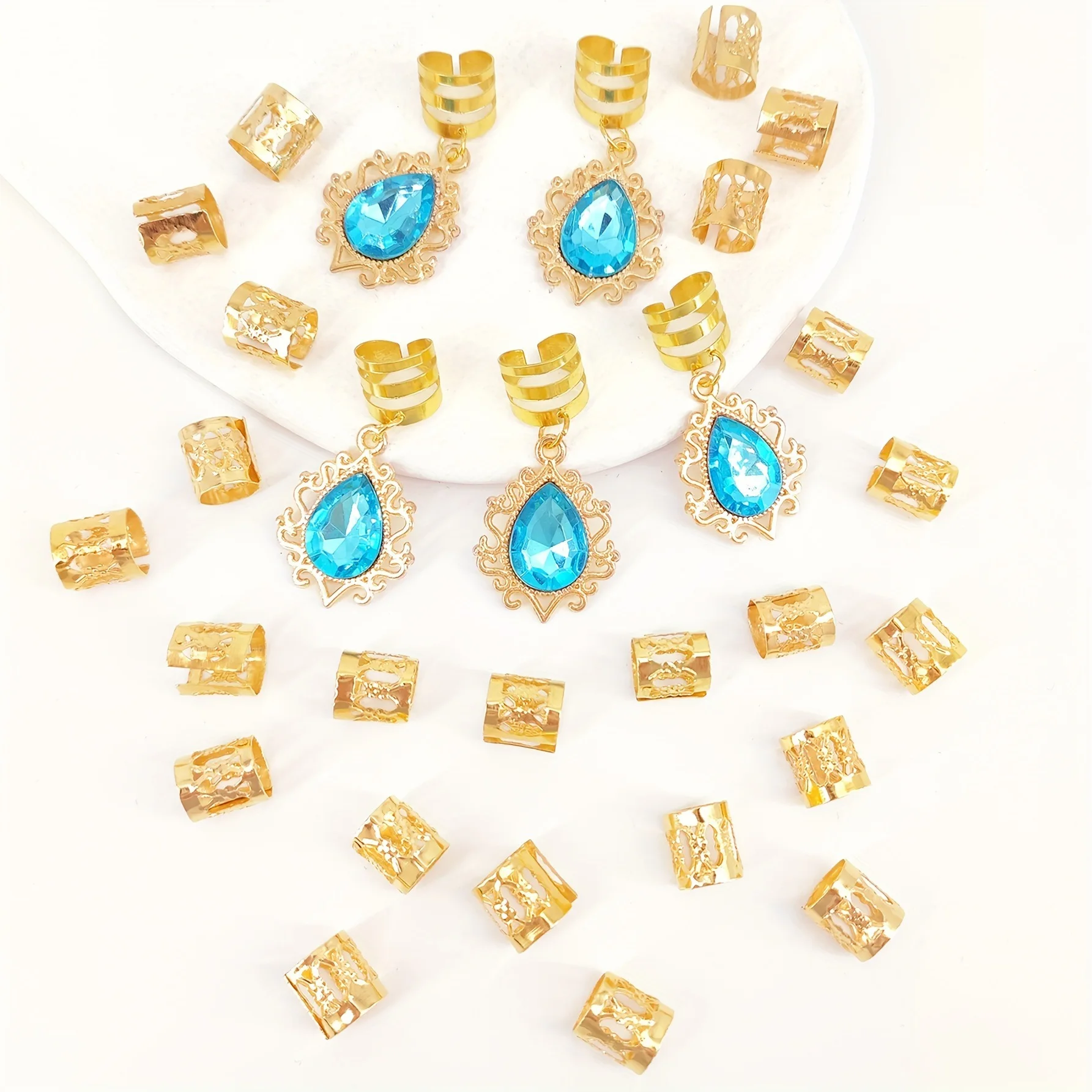 

Fashion 29 Piece Bohemian Star Moon Hair Loop Clasp Set Simple Personality for Braid Accessory