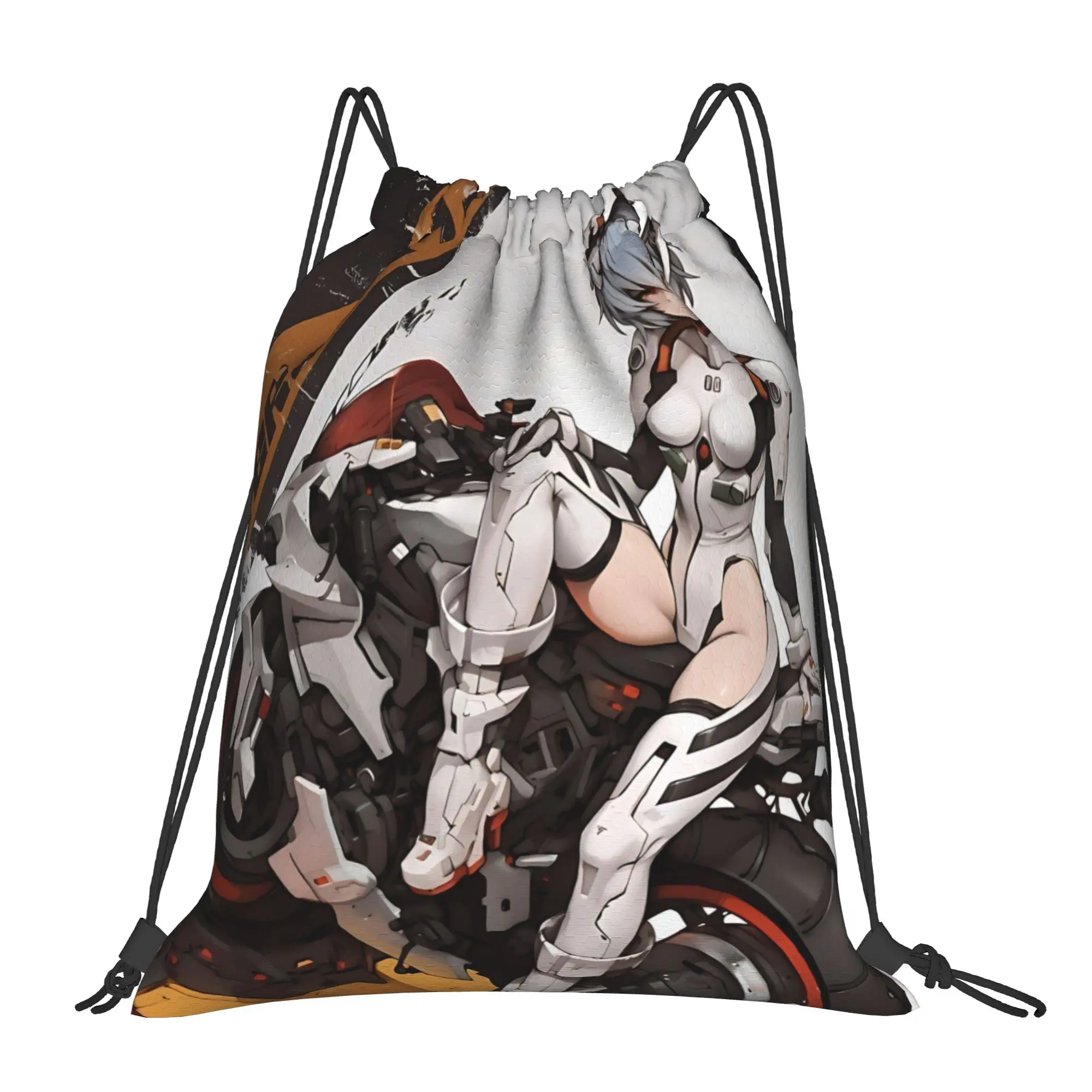 For travel Pouch Neon Genesis Evangelion EVA Ayanami Rei Kawaii Drawstring Bags Gym Shoe Clothes Storage Teen Portable Rucksack