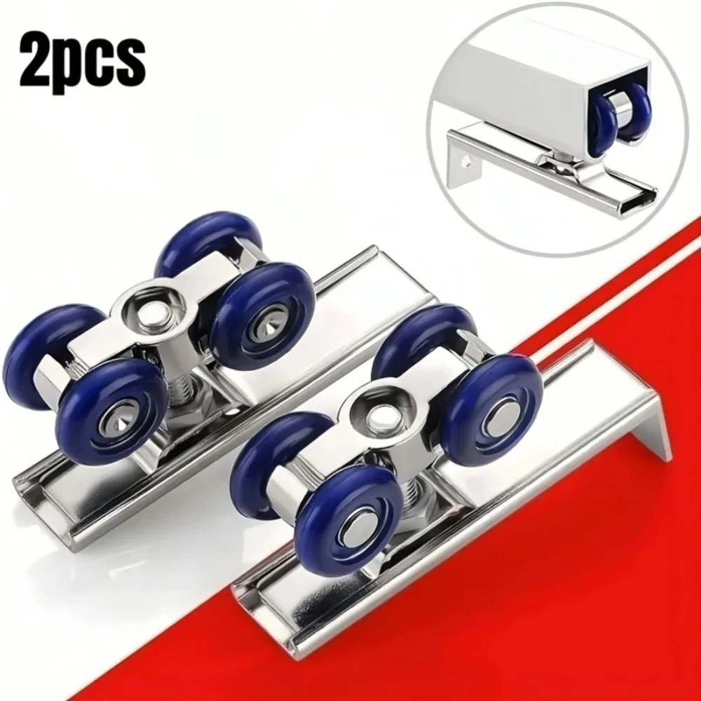 

2PCS premium alloy hanging wheel sliding door sliding door silent bearing track pulley wardrobe hanging rail buffer roller