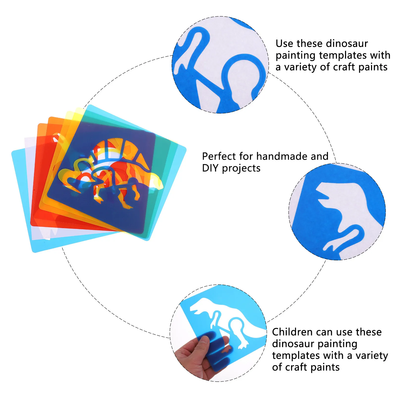 

30 шт. пластиковых трафаретов для рисования динозавров, многоразовые термостойкие шаблоны для детского творчества и поделок