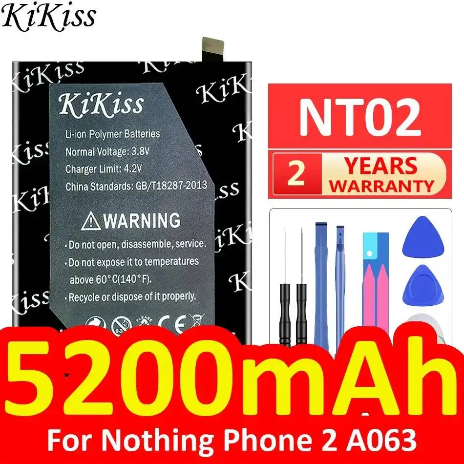 

Аккумулятор для мобильного телефона NT02 5200 мАч для Nothing Phone 2 A063, стабильный