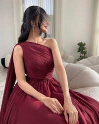 A-Line One Shoulder Prom Dresses Strapless Sleeveless Evening Dress 2023 Saudi Arabia Women's Formal Request Party Wedding