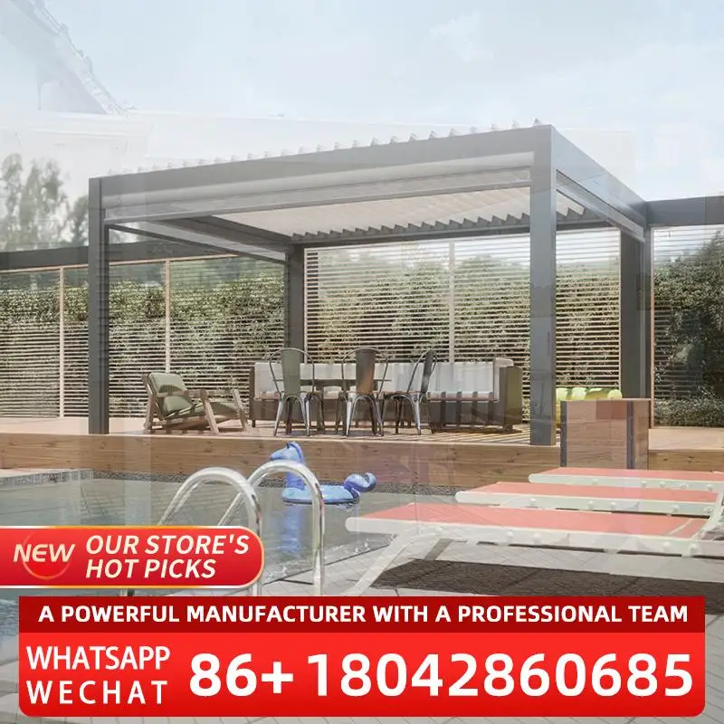 

2021 Durable Motorized Sun Shade Pergola Kits for Modern Houses Exporting Alfresco Bespoke pergola