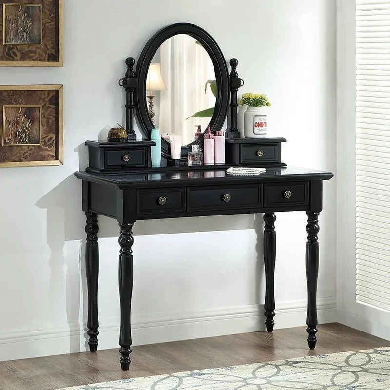 Modern Minimalist Black Vanity Table - alternate angle