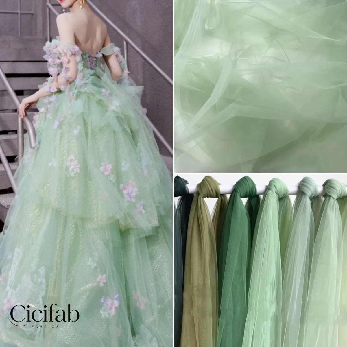 Green Wedding Tulle Fabric Sheer Mesh Drape for Wedding Backdrop Chair Sash Table Runner Ceiling Draping Sewing Dress DIY Decor