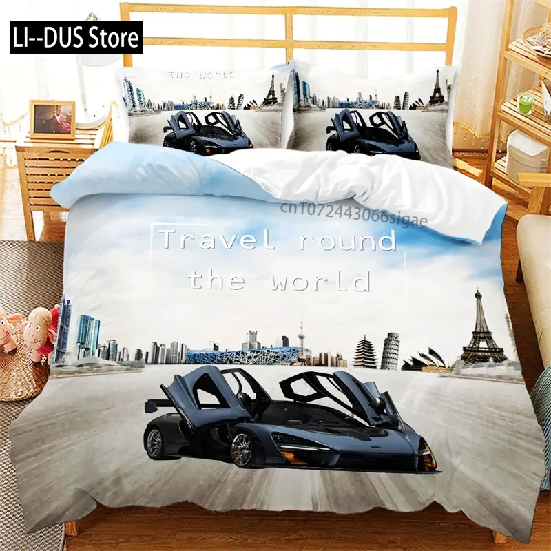 

Racing Car Duvet Cover Microfiber Motorcycle Bedding Set Cool Extreme Sport Comforter Cover Speed Cars Hobby Activity Room Decor