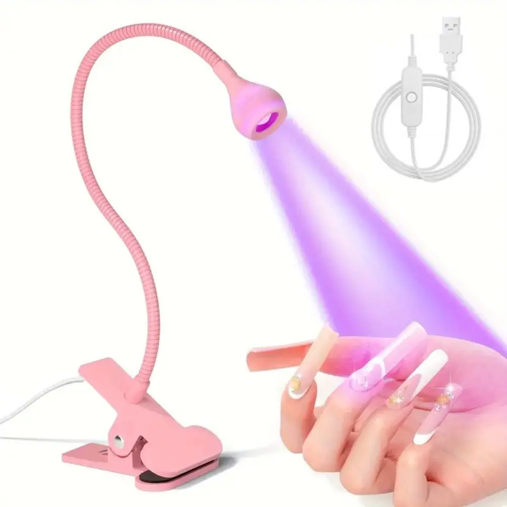 Secador de uñas con cuello de cisne, luz USB de secado rápido, luz de curado UV, Mini secador de luz UV ajustable y Flexible, tienda de belleza