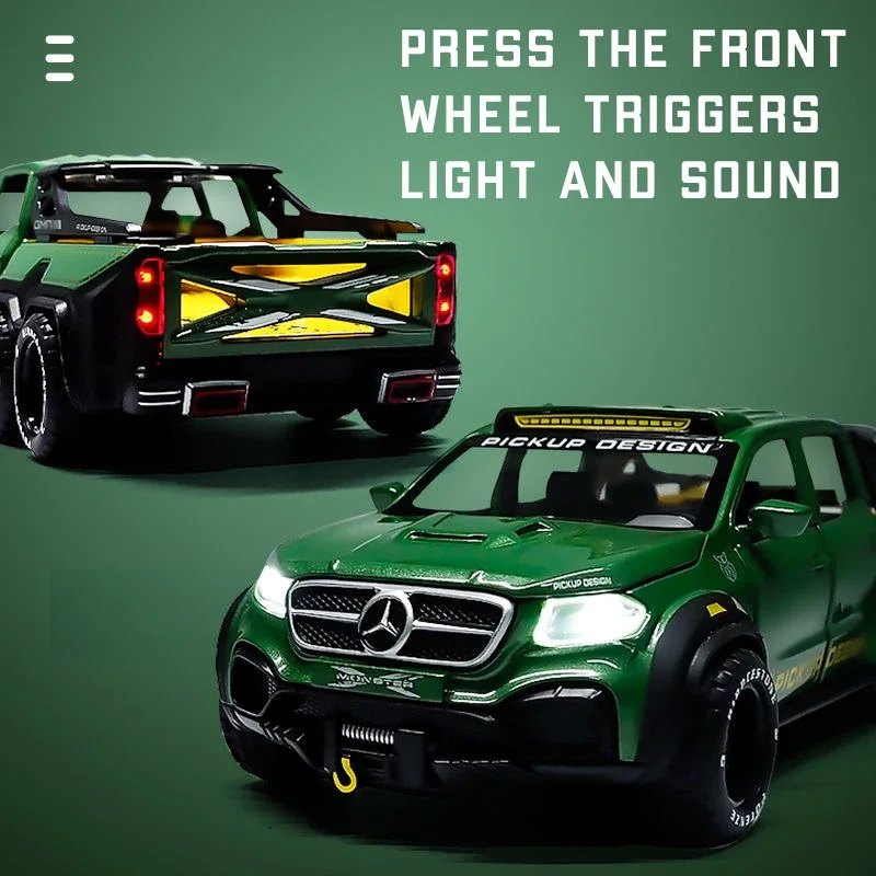 1:28 classe X Exy 6X6 modèle de pick-up tout-terrain jouet voiture en alliage moulé sous pression tirer à l'arrière jouets véhicule pour cadeau